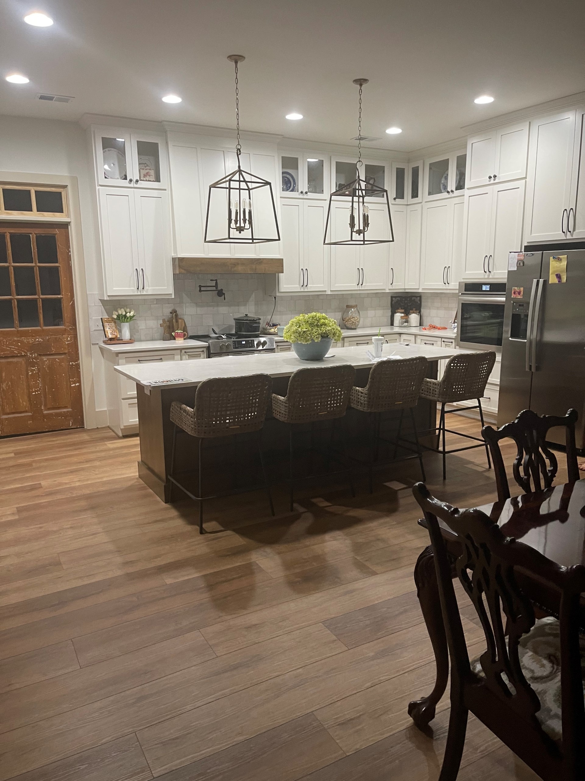 Kitchen with Wood Backsplash